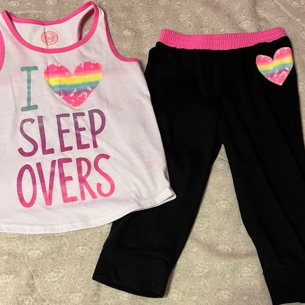 So Cute! SO 3 piece pajama set girls size XS 5-6